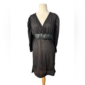 Chesley Black Long Sleeve Dress with Belt